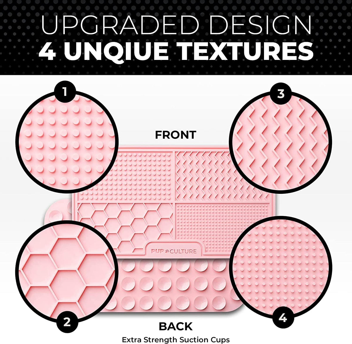 Dog Lick Mat for Dogs, Feeding Pad for Anxious Pets Plus 4 Different Puzzles for Mental Stimulation - 2 Pack / Pink - image 2