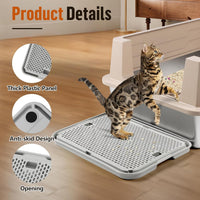 Cat Litter Box Step, Large Cat Litter Ramp with Filter Function - Light Grey Large - image 4