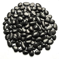 River Rocks 5 Lb, Pebbles for Indoor Plants 0.5"-1.4", Black Rocks for Outdoor Landscaping, Decorative Stones Vase Filler, Fish Tank, Fountain, Succulents, Flower Bed, Black