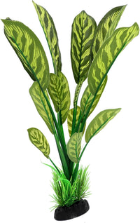 Silk Aquarium Plants, 12 Inch Artificial Silk Plants Decorations – Essentials for Fish - Green With Stripes / 2 Pack - image 3