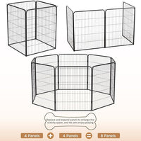 BestPet Dog Playpen Indoor 40 inch 4 Panels Metal Dog Pen Pet Dog Fence Outdoor Exercise Pen with Doors,Pet Puppy Playpen for RV Camping Yard, Black