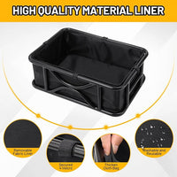 Heavy Duty Rear Bike Basket for Adults, Bicycle Cargo Basket with Removable Liner, Waterproof Cover & Cargo Net, Universal Fit for E-Bike, Mountain Bike, Dog Carrier