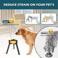 SHAINFUN Adjustable Metal Raised Stand for Large & XL Breeds - Black-FL / Height: 13.7", Width: 7-10.6" - image 3