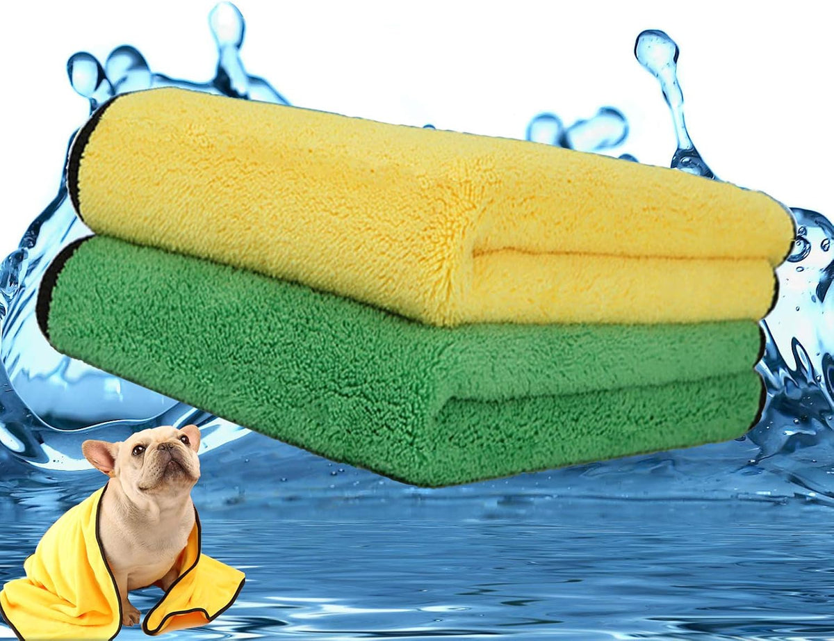 2 Pack Dog Towels Super Absorbent Pet Bath Towel Microfiber Dog - 2 x Medium