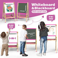JOYOOSS Easel for Kids Art Easel Toddlers Easels With Paper Roll – Fun for Kids & Family - Pink - image 2