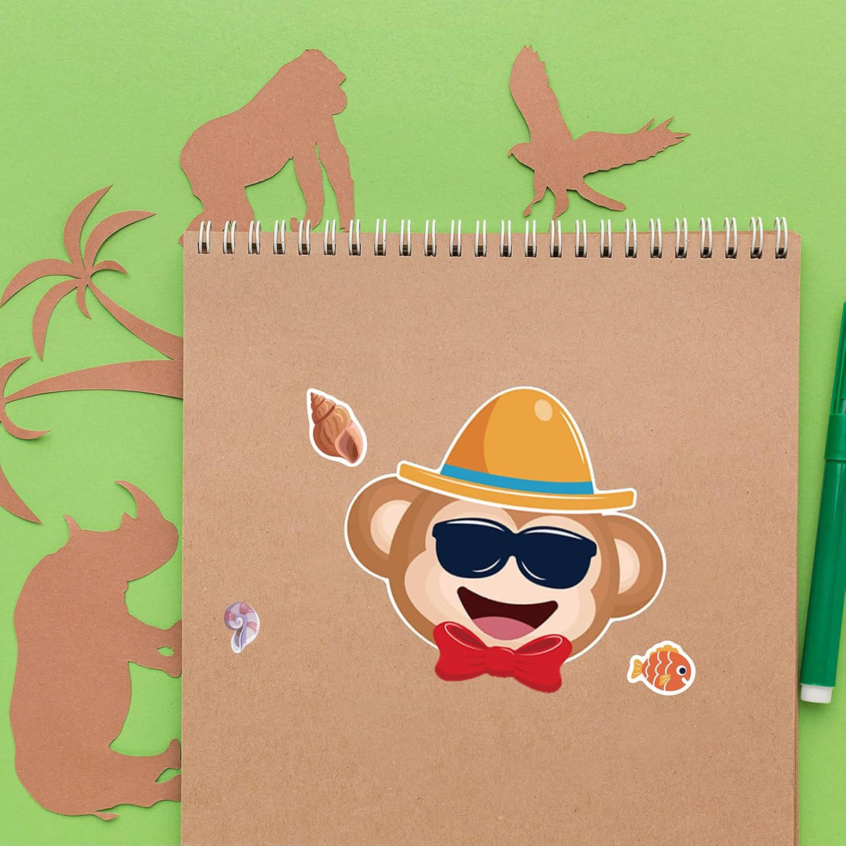 24 Sheets Make a Face Stickers for Kids Toddlers Party Favors Crafts – Fun for Kids & Family - Zoo Animals - image 4