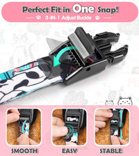 Cat Harness and Leash Set[MAX Safety 4th-Gen] Cute Escape Proof Vest - H603 Pro Inky Meowy / Medium (13-18lb) - image 2