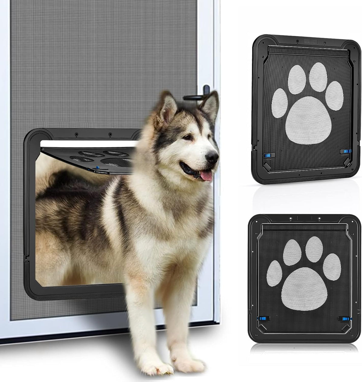 Ownpets Dog Screen Door 12"x14" Fits Large Dogs Up 80 lbs & Small - Black