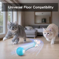Interactive Cat Toys Ball for Indoor Cats, Automatic Agile Rolling Cat Ball with Elastic Mesh Tail, Bird Chirping & Motion Activated, 2 Tail Accessories, Kitten Toy for Bored (Blue)