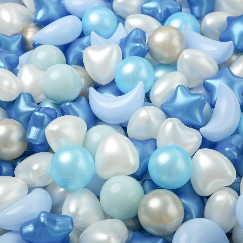 TRENDPLAY star ball pit balls in a mix of star, moon, heart and round shapes