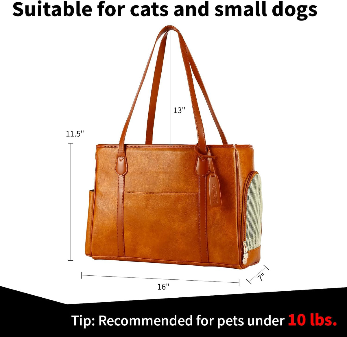 Stylish Dog Purse Carrier - Brown - image 2