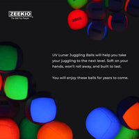 Zeekio Lunar set of 3 UV reactive six-panel juggling balls - view 14