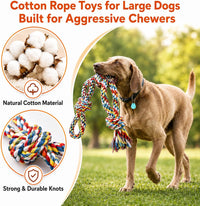 Aitmexcn Large Dog Toys for Aggressive Chewers - 8 Pack Rope Toy-Large - image 2