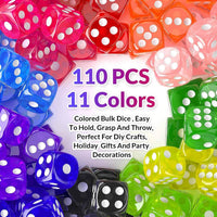 Rerdeim 110 Pieces Dice Set, Colored Game Bulk Dices - image 2