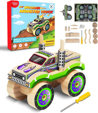 Little Jupiter DIY Wooden Kits w/Stickers, Kids Building Kit - Monster Truck #2