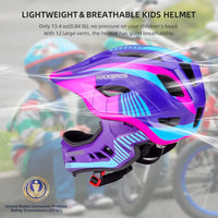 ROCKBROS Kids Full Face Bike Helmet Lightweight Detachable MTB Helmet – Fun for Kids & Family - Purple / Small - image 2