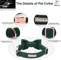 Green Dog Collar with Bow Tie, Christmas Bowtie Dog Collar M – Essentials for Dogs - M / Green - image 2