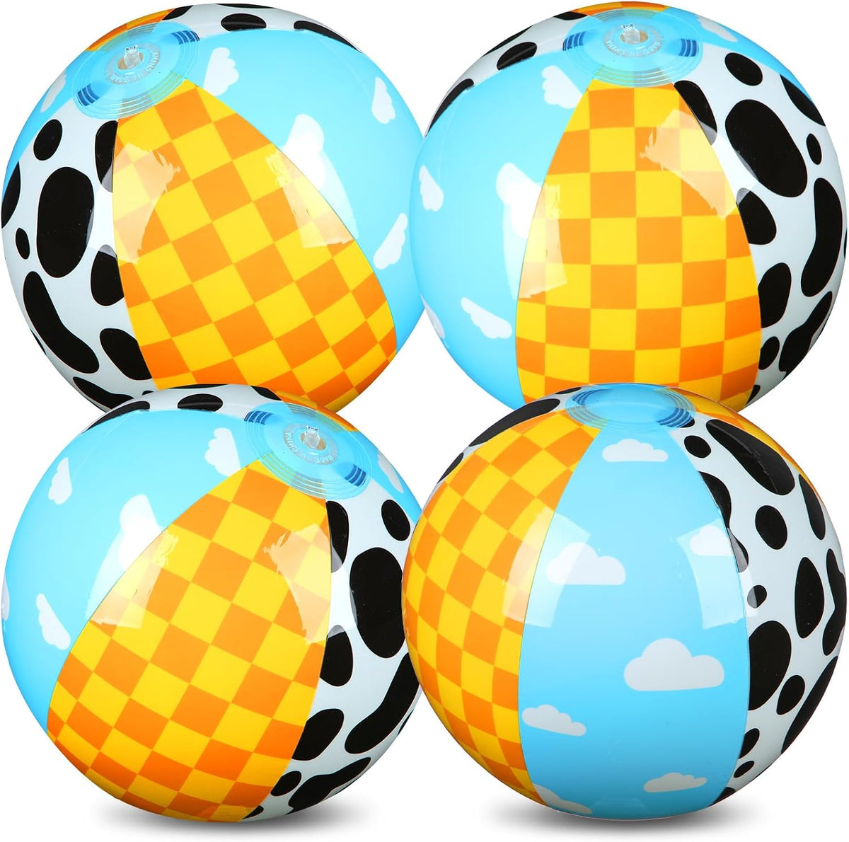 Hollowfly 12 Pack Checkered Flag Beach Balls Kids 7.87" - 11.8" / Cartoon / 2