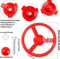 Haconba 10 inch blue plastic playground steering wheel with mounting hardware - view 20