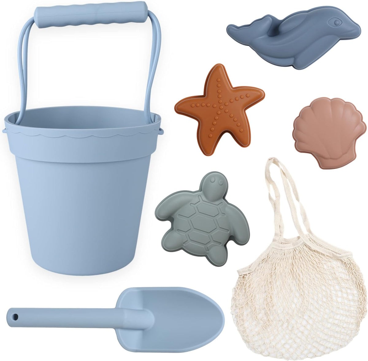BLUE GINKGO Silicone Beach Toys - Blue