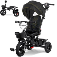RIDYEE 7-in-1 toddler tricycle with push handle, canopy and rubber tires - view 4