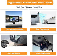 Wired Reverse Backup Camera with 7" Screen, Waterproof IP68, Night Vision Vehicle Camera for Truck, RV, Trailer, Vans, Bus - Tulakeey
