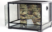 REPTI ZOO 34 Gallon Large Reptile Glass Terrarium Tank with Foam - Black / 24" x 18" x 18" - image 2