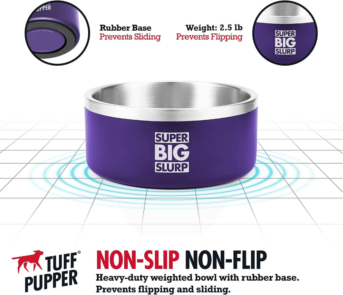 Tuff Pupper 100 oz Heavy Duty Insulated Stainless Steel Dog Bowl - 100oz / Royal Purple - image 4