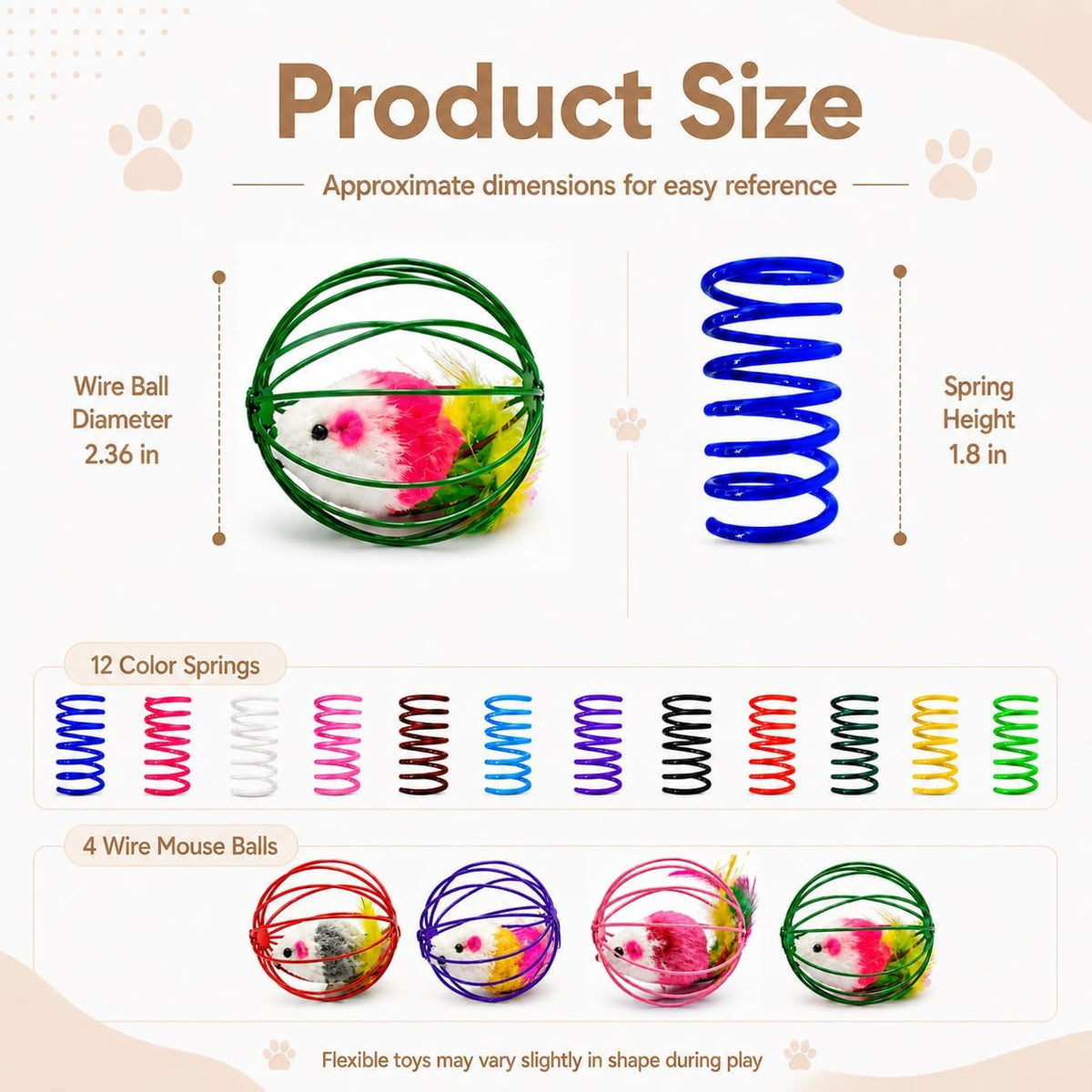 Cat Toys for Indoor Cats, 20 Packs Cat Toys Balls – Essentials for Cats - Mouse Balls 16Pcs - image 3