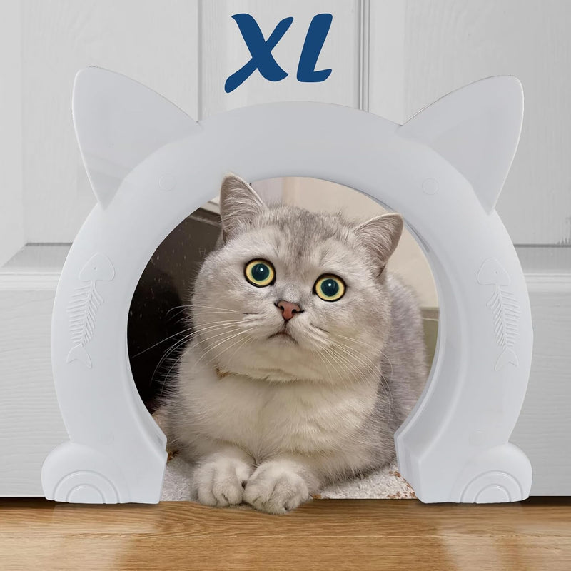 Wordcam X-Large Cat Door Interior Door for Pets 14-30lbs - White / X-Large