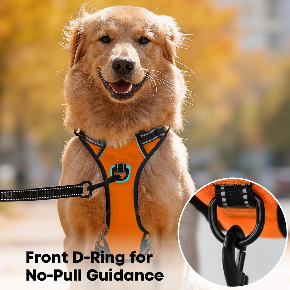 PoyPet No Pull Dog Harness Medium - Large / Orange - image 2