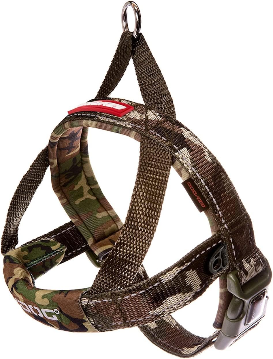 EzyDog Quick Fit Dog Harness, Soft Neoprene Padding - X-Small / Green Camo