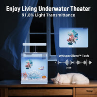 Beta Fish Tank, for Men, Fish Tanks for Kids & Starter - moon White - image 4