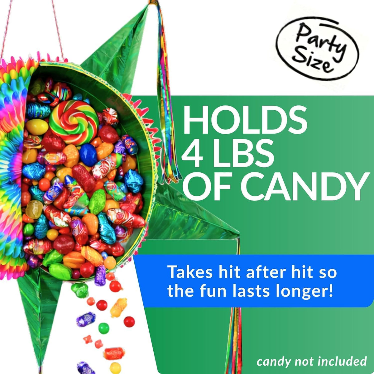 Mexican Piñata, Christmas Pinata - Emerald Green 32" - image 4