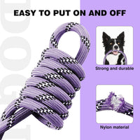 Slip Lead Dog Leash Reflective Training Durable Braided Rope Leashes – Essentials for Dogs - Light Purple / 2PCS Large 1/2in x 6ft - image 4