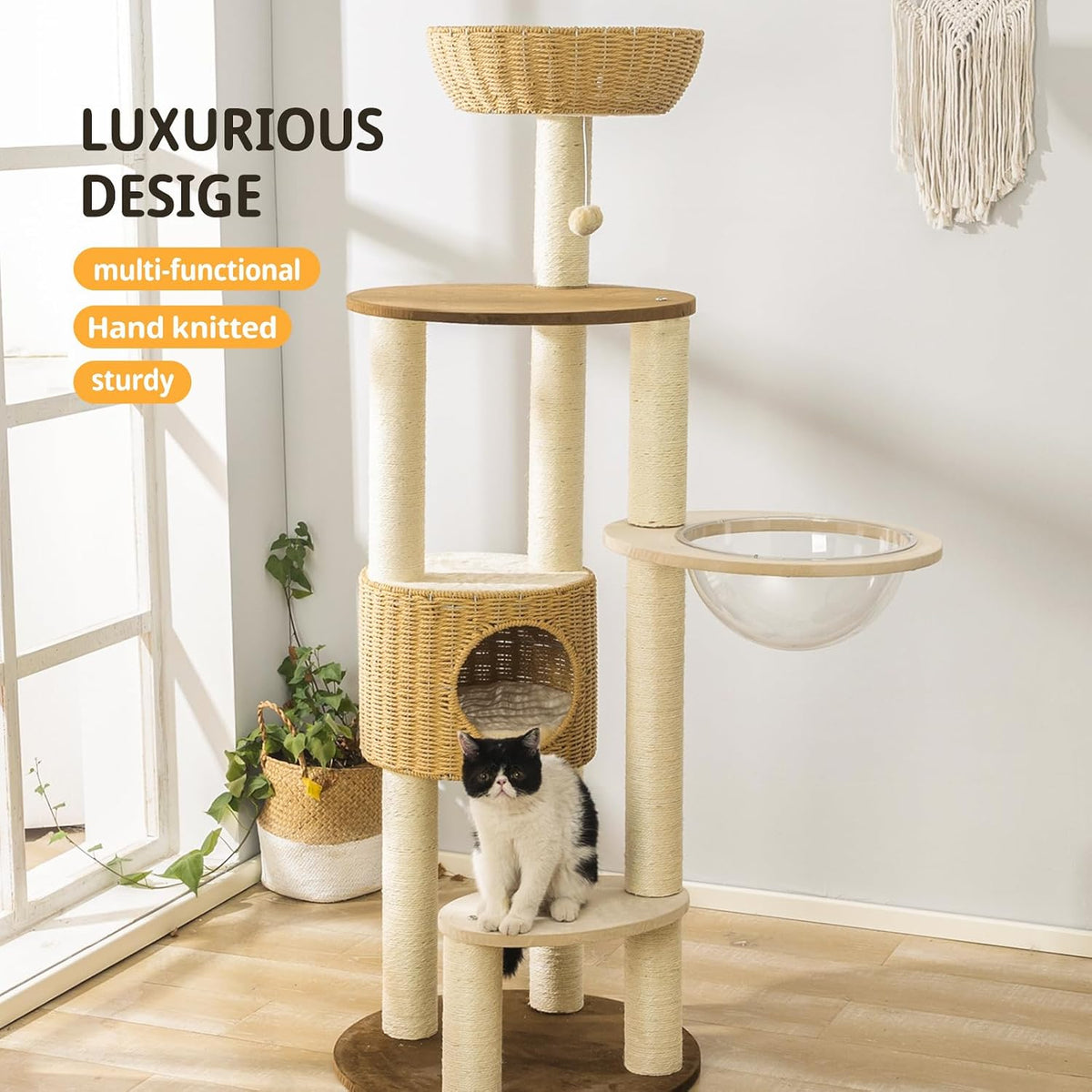SHODMI 54" Modern Cat Tree Tower for Indoor Cats - FQ-RL24-X0XP - image 4