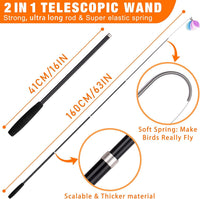 JXFUKAL Cat Toys - 2 in 1 Spring Cat Wand Toy with 2PCS Ultra-Long Cat Teaser, 4PCS Spring Steel - CAT WAND TOY SET - image 2