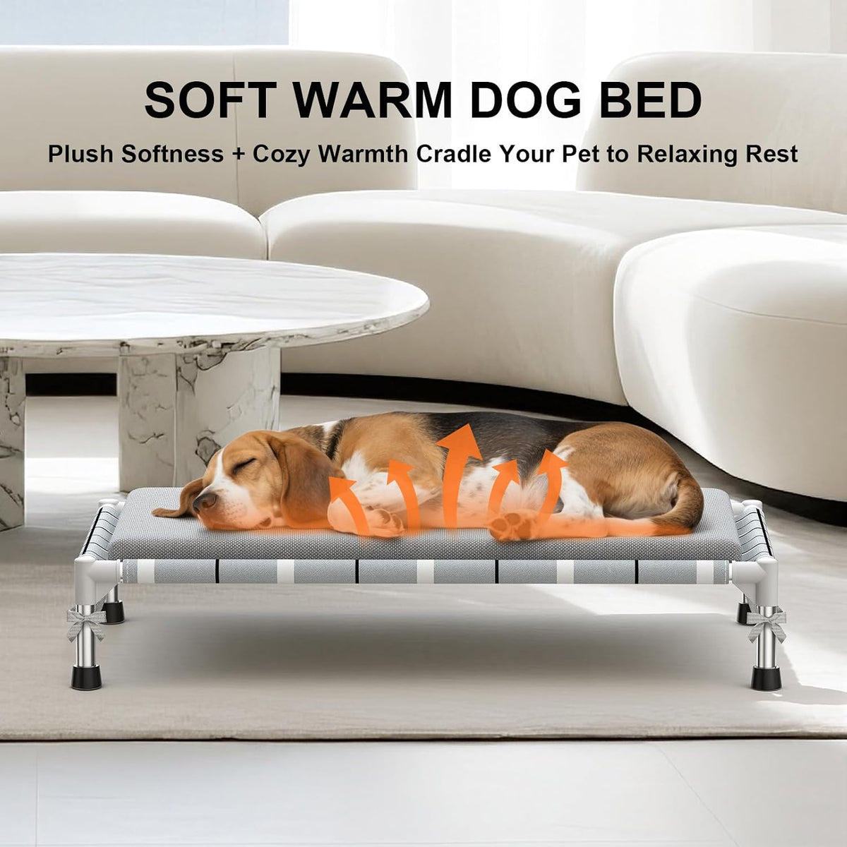 Elevated Dog Bed, Raised Cooling Lifted Dog Cot for Indoor & Outdoor – Essentials for Dogs - Cushion / (M-):34'' x 20'' 8'' - image 2