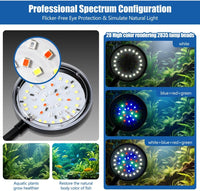 Clip On Aquarium Light 8W LED Fish Tank Light with Full Spectrum - Clip Light(Dimmer and Timmer) - image 2