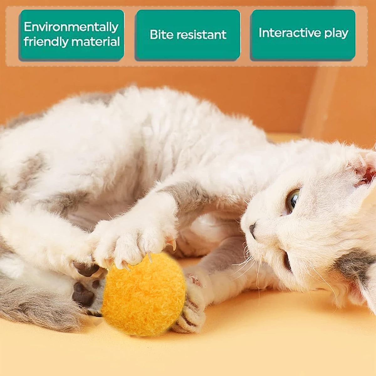 PET SHOW 20Pcs 1.5"/3.8cm Cat Toy Balls Bulk Soft Kitten Pompon Toys - 1.5"(20pcs) - image 2