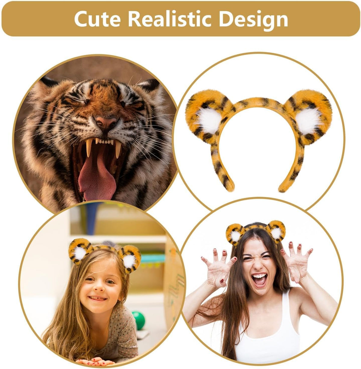 Beviliu Dog Ears Golden Movable - Orange Black / 1 Count (Pack of 2) - image 3