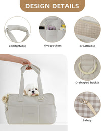 ONECUTE Dog Purse Carrier for Small Dogs Rabbit cat with Large Pockets - Grey / 17.0"L x 7.5"W x 12.0"H - image 3