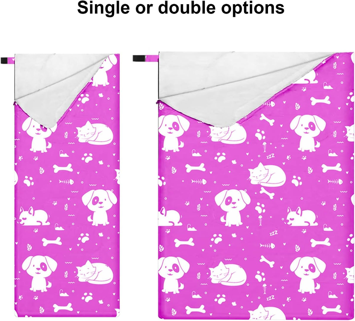 KidzAdventure kids sleeping bag in pink Best Friends print with kittens and puppies - view 5