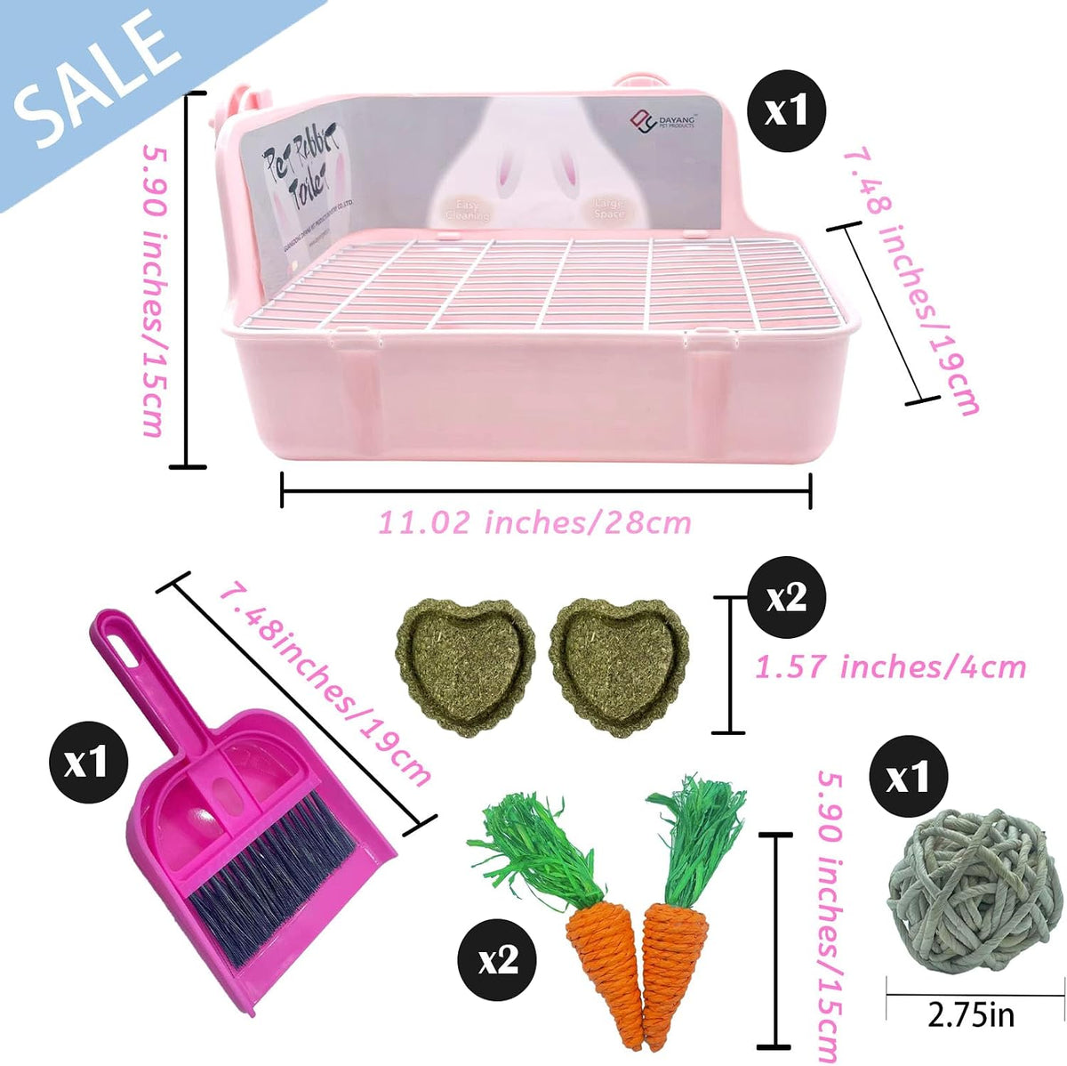 kathson Guinea Pig Litter Box, Bunny Potty Training - Plastic-Pink - image 4