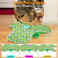 Interactive Cat Toys Rechargeable,Moving Concealed Feathers,Real Mouse Squeaky,Touch Activated Cat Kitten Toy Exercise Toys for Indoor Bored Adult Cats