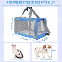 Pet Carrier for Large Cats Up to 20 Lbs - Blue - image 2