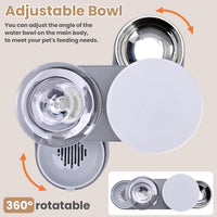 Automatic Cat Feeder Stainless Steel Water Dispenser Gravity Food - Grey - image 4