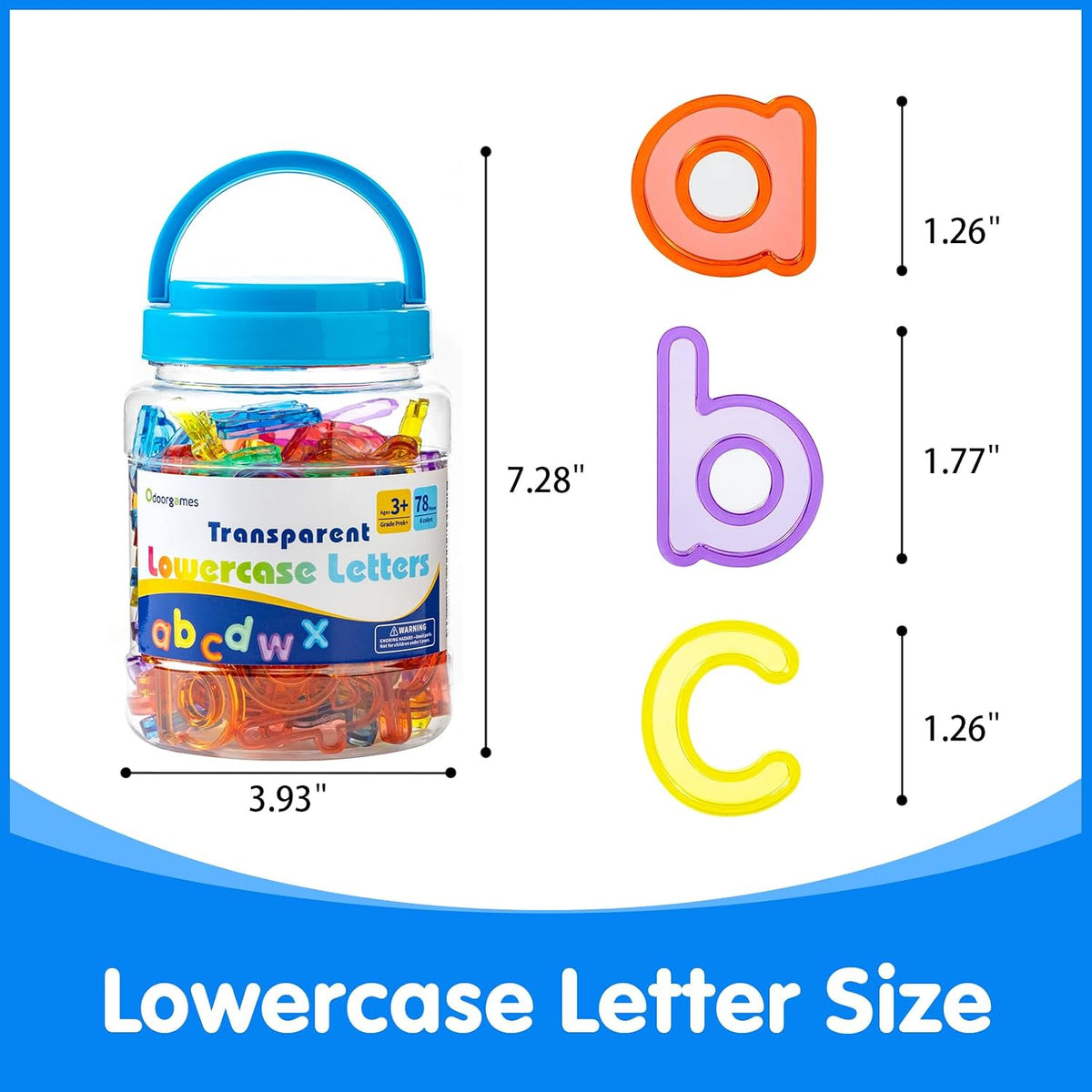 66 Pcs Translucent Letters and Numbers, Light Table Toys - Lowercase Letters - image 3