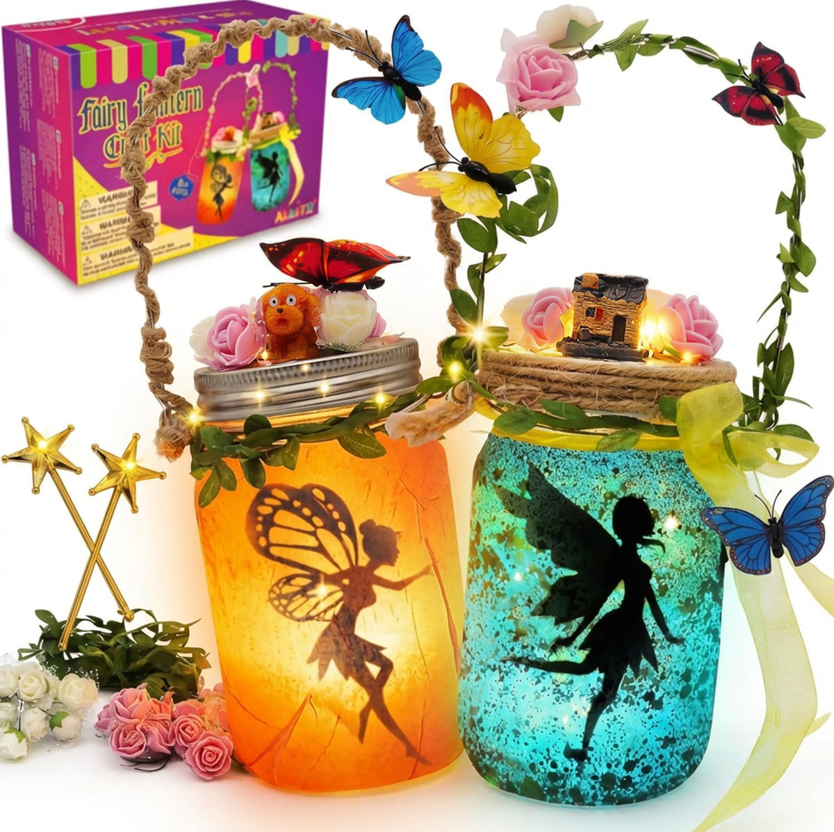 Alritz Fairy Lantern Craft Kit Mason Jar Night Light Ages 6+ – Fun for Kids & Family