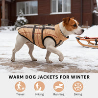 Winter Dog Vest Coat with Harness Built in – Essentials for Dogs - #2 Beige Bar Plaid-Gloss / L(Chest 19")-Regular - image 3